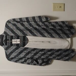 Apt. 9 Women's Striped Gray and Black Cardigan